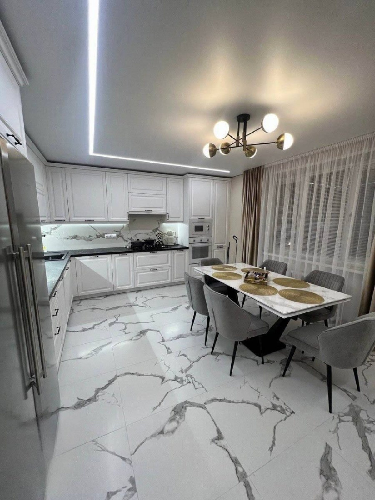 Кухонный гарнитур угловой — фасады МДФ мат, корпус ЛДСП, столешница 40мм