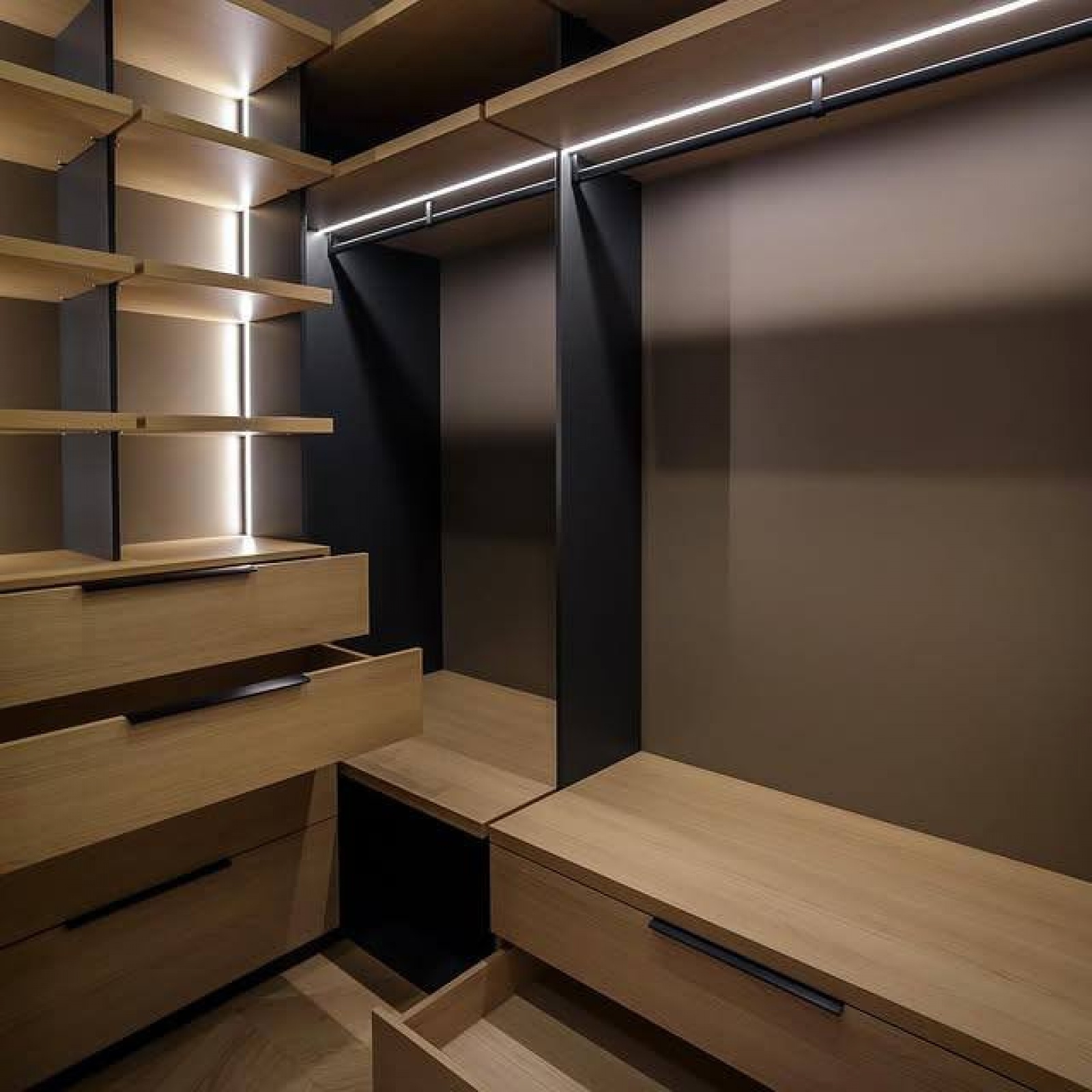 Гардеробная в стиле лофт на заказ в Красногорске