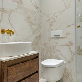 Настенная тумба под раковину для ванной комнаты из натурального дерева с двумя ящиками для хранен...