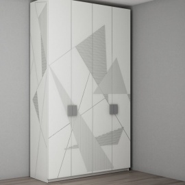 Купите современный распашной шкаф с геометрическим узором для стильного и функционального интерье...