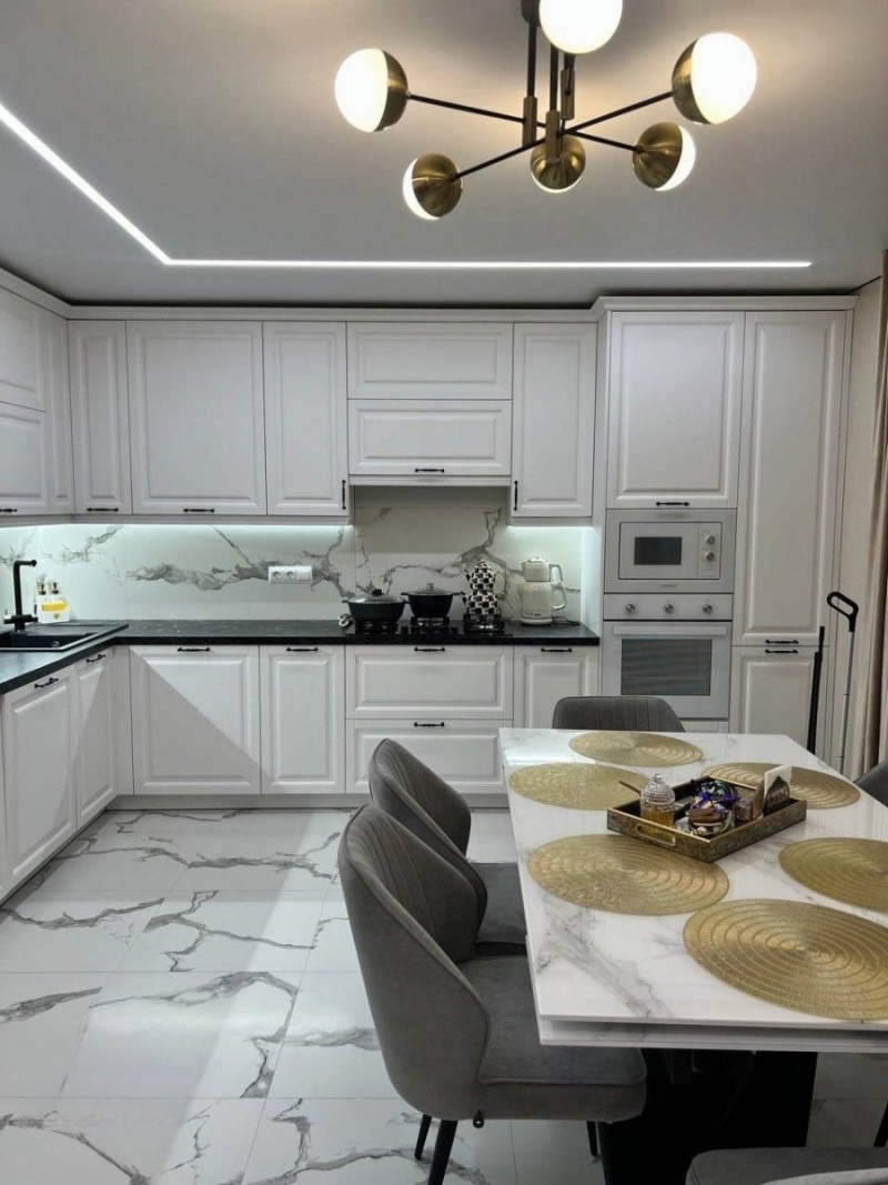 Кухонный гарнитур угловой — фасады МДФ мат, корпус ЛДСП, столешница 40мм